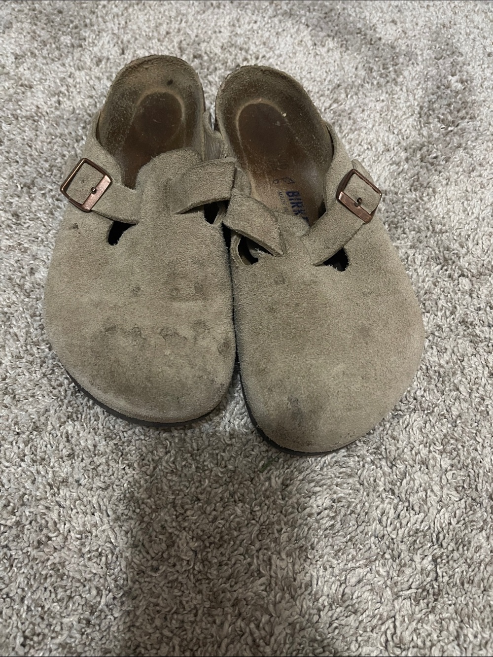 Birkenstock Kids Suede Slip-On Clog in Taupe